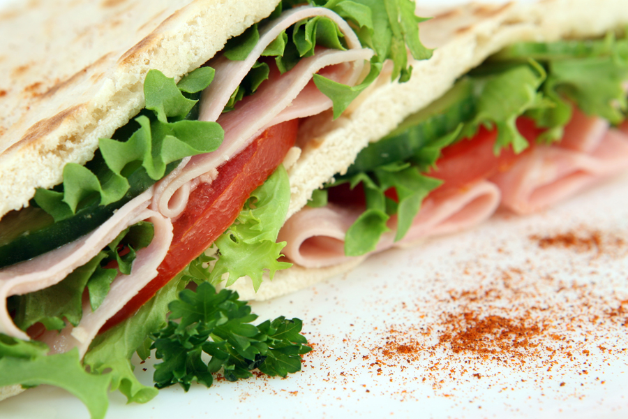Colourful healthy salad sandwich