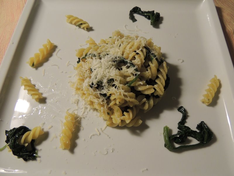 Fusilli con gli spinaci