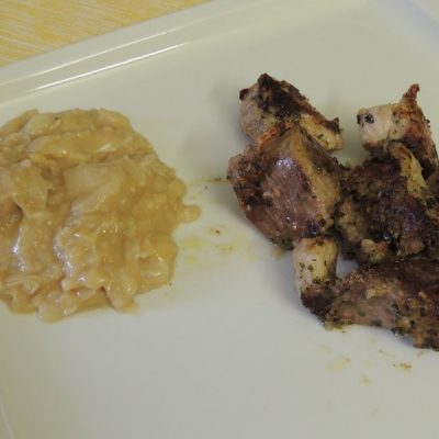Maiale in salsa di porri e senape