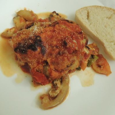 Sformato di melanzane, zucchine e pomodori grigliati