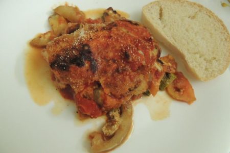 Sformato di melanzane, zucchine e pomodori grigliati