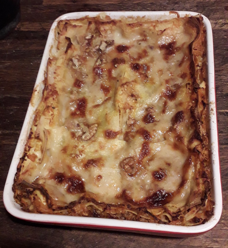 Lasagne alla crema di zucca e gorgonzola dolce