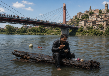 Il ponte collega il borgo storico
