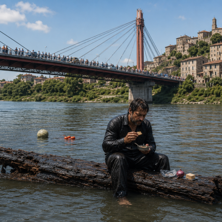 Il ponte collega il borgo storico
